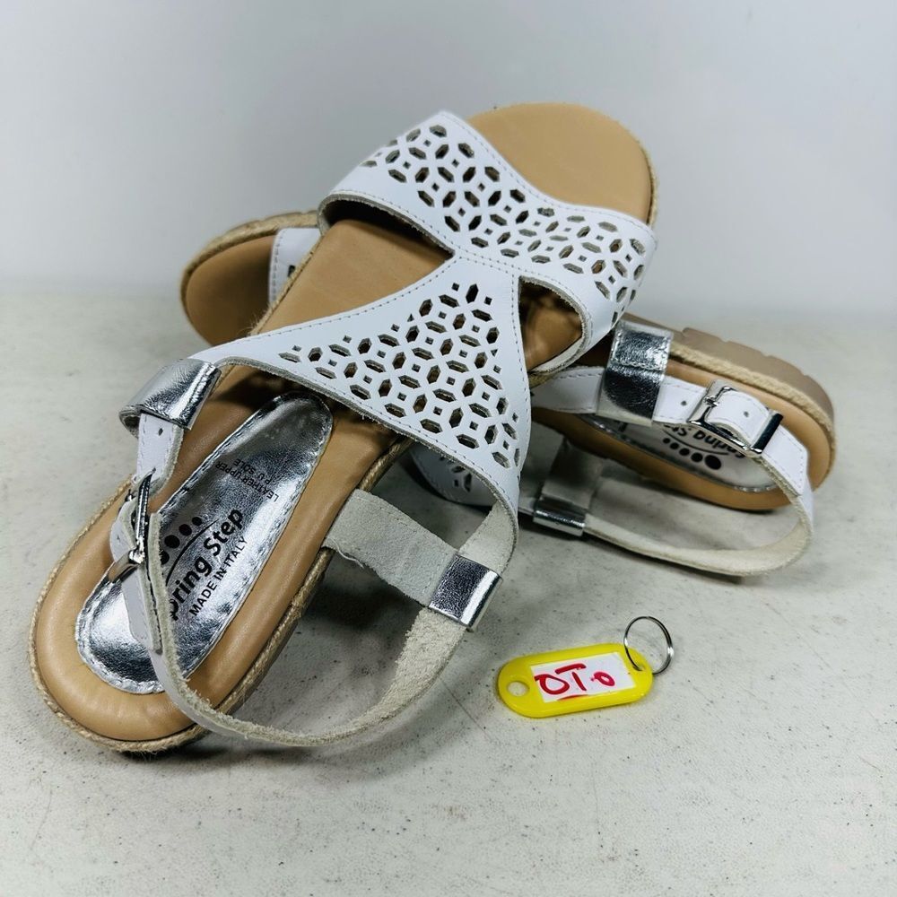 Spring Step women's white leather sandals 39-8